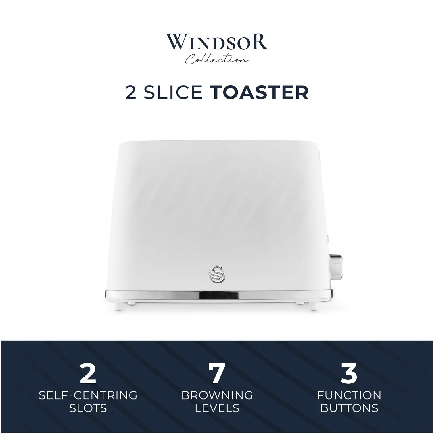 Swan Windsor 2 Slice Toaster White
