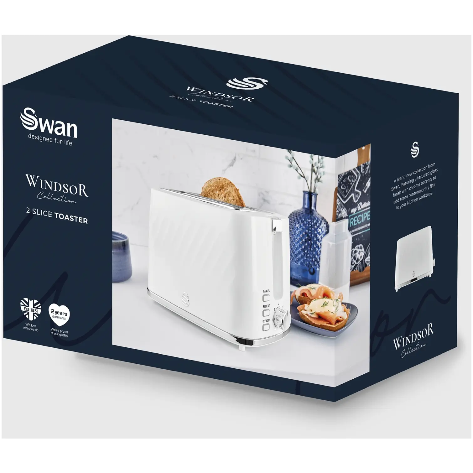 Swan Windsor 2 Slice Toaster White