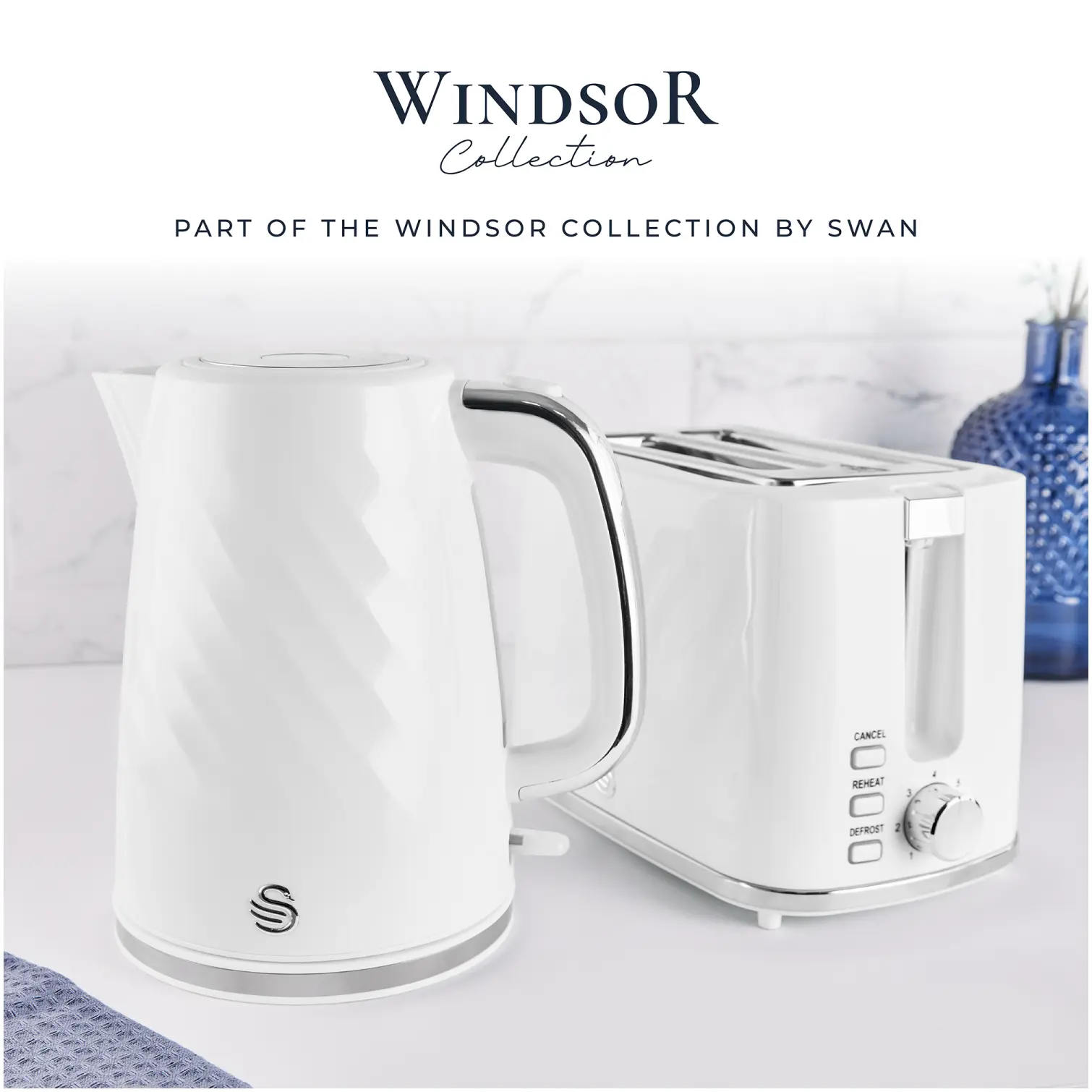 Swan Windsor 2 Slice Toaster White