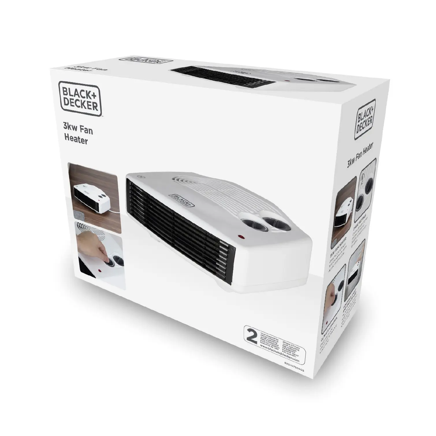 Black+Decker Flat Fan Heater 3kw