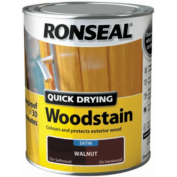 Ronseal Satin Quick Drying Woodstain Walnut 750ml