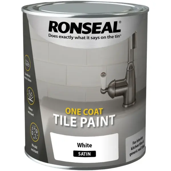 Ronseal White One Coat Tile Paint 750ml