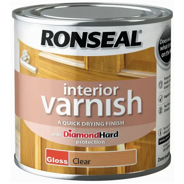 RNS0240 Ronseal Interior Varnish Clear Gloss 250ml