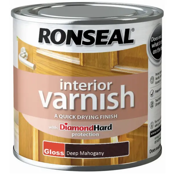 Ronseal Interior Varnish Deep Mahogany Gloss 250ml