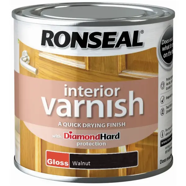 RNS0256 Ronseal Interior Varnish Walnut Gloss 250ml