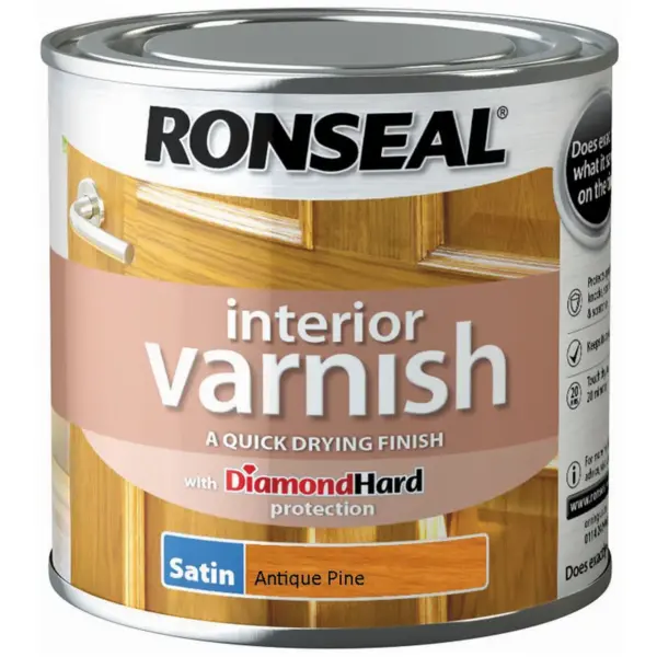 RNS0264 Ronseal Interior Varnish Antique Pine Satin 250ml