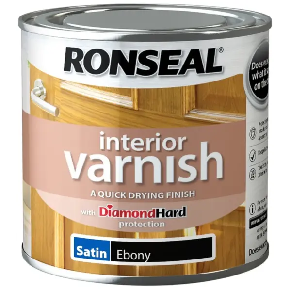 Ronseal Interior Varnish Ebony Satin 250ml