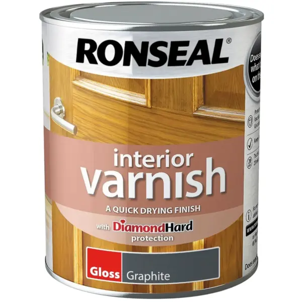Ronseal Interior Varnish Graphite Gloss 750ml