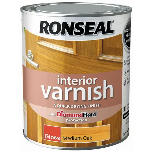 Ronseal  Interior Varnish Medium Oak Gloss 750ml