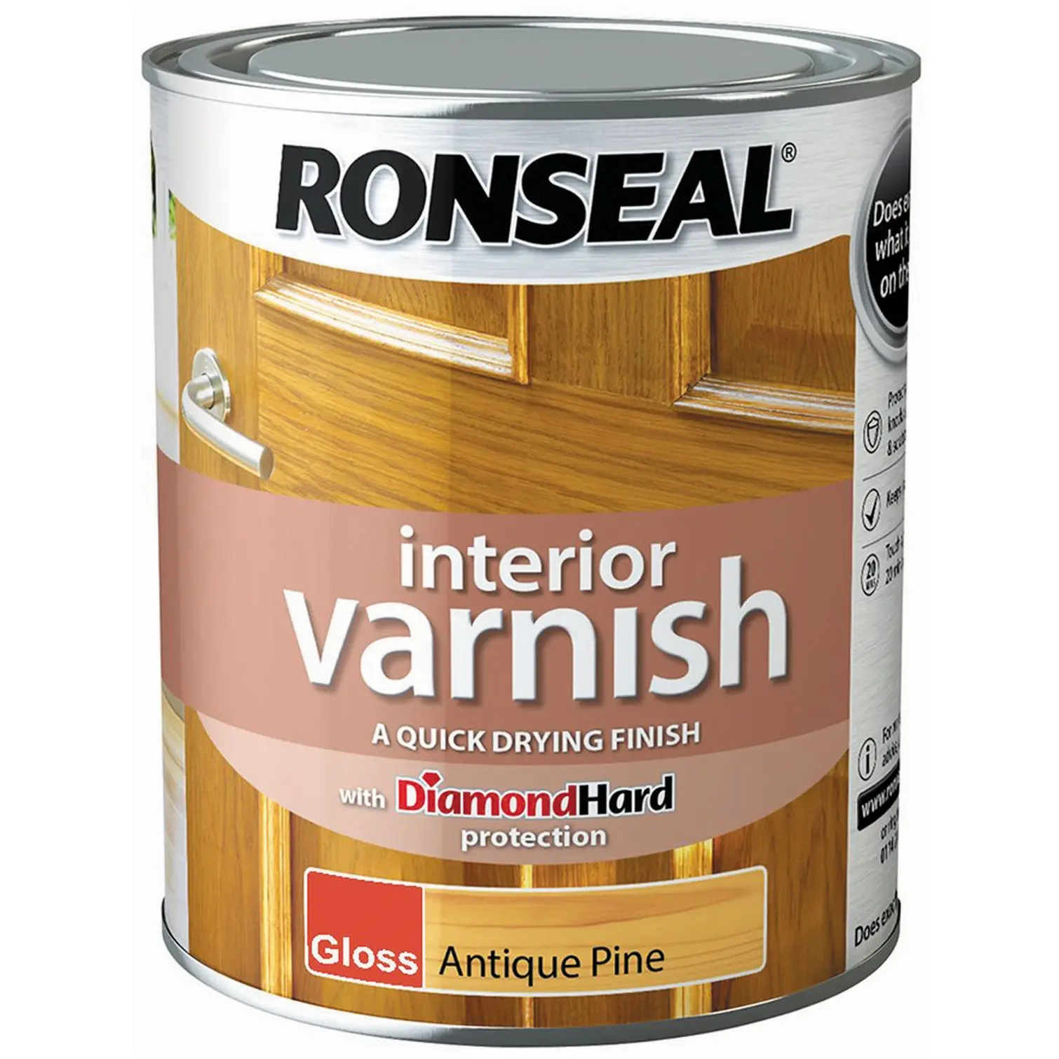 RNS0282 Ronseal Interior Varnish Antique Pine Gloss 750ml