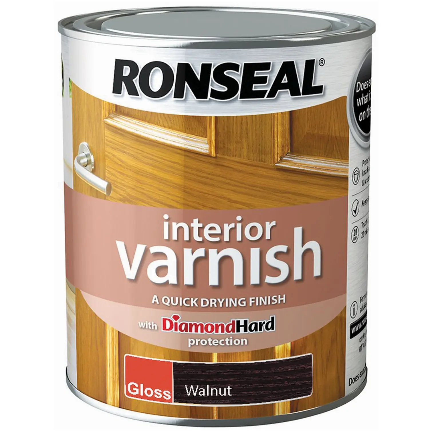 RNS0285 Ronseal Interior Varnish Walnut Gloss 750ml
