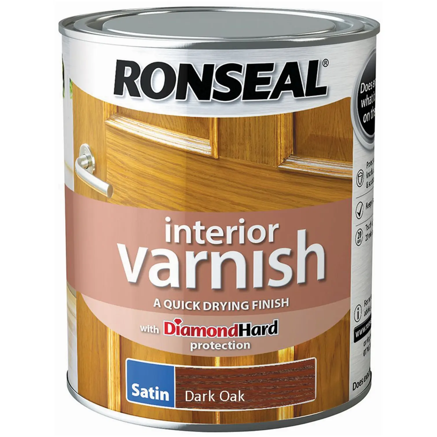 Ronseal Interior Varnish Dark Oak Satin 750ml