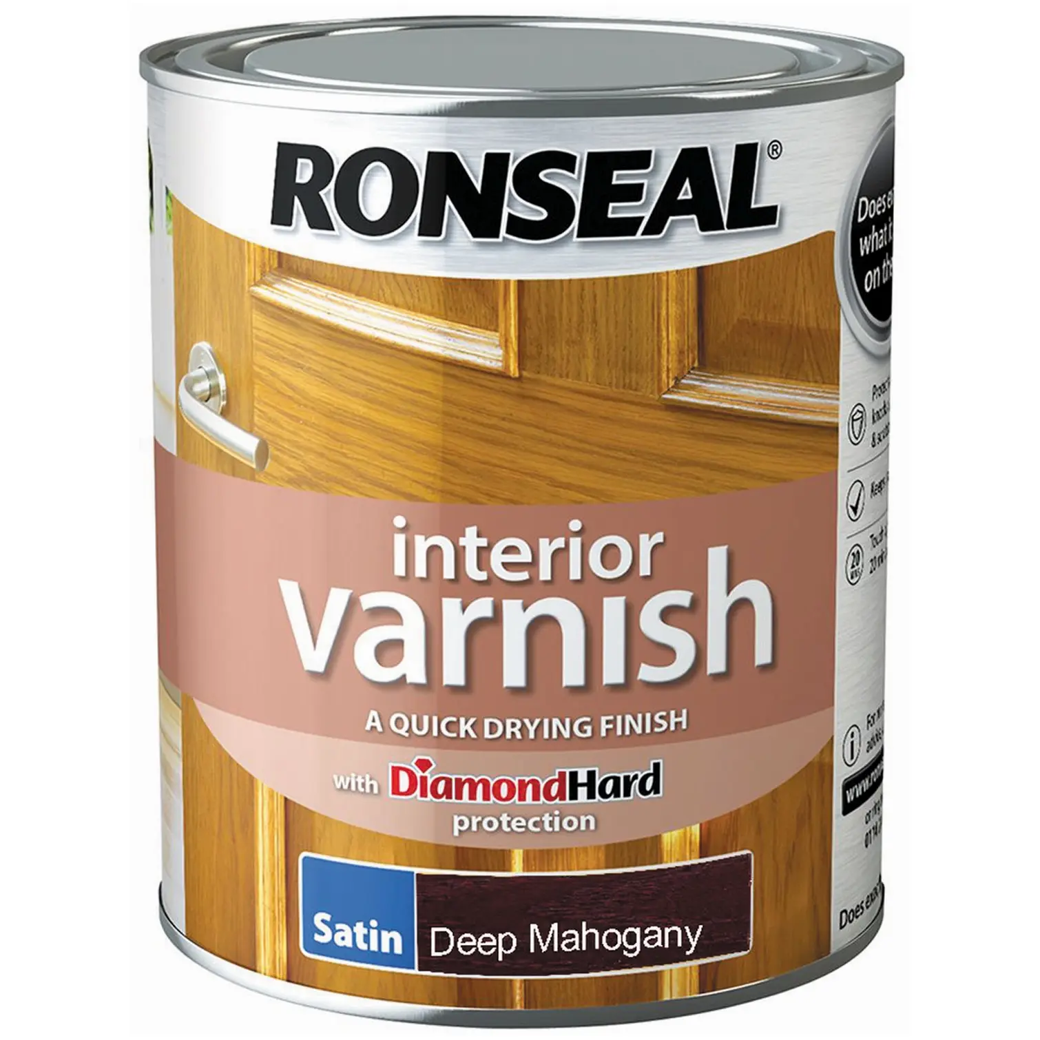 Ronseal Interior Varnish Deep Mahogany Satin 750ml
