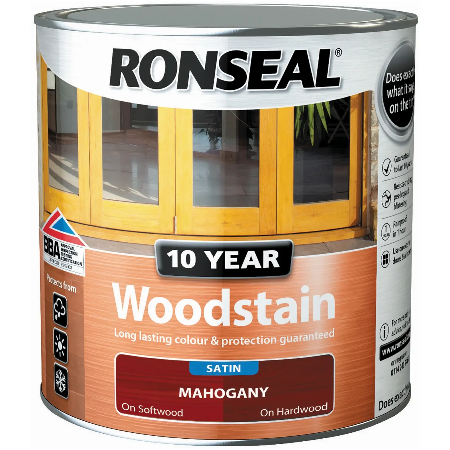 Ronseal 10 Year Woodstain Mahogany 750ml