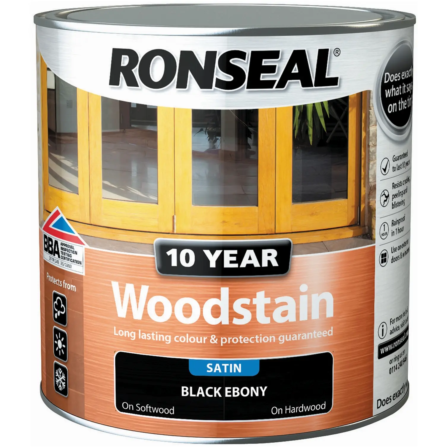 Ronseal 10 Year Woodstain Black Ebony 2.5Ltr