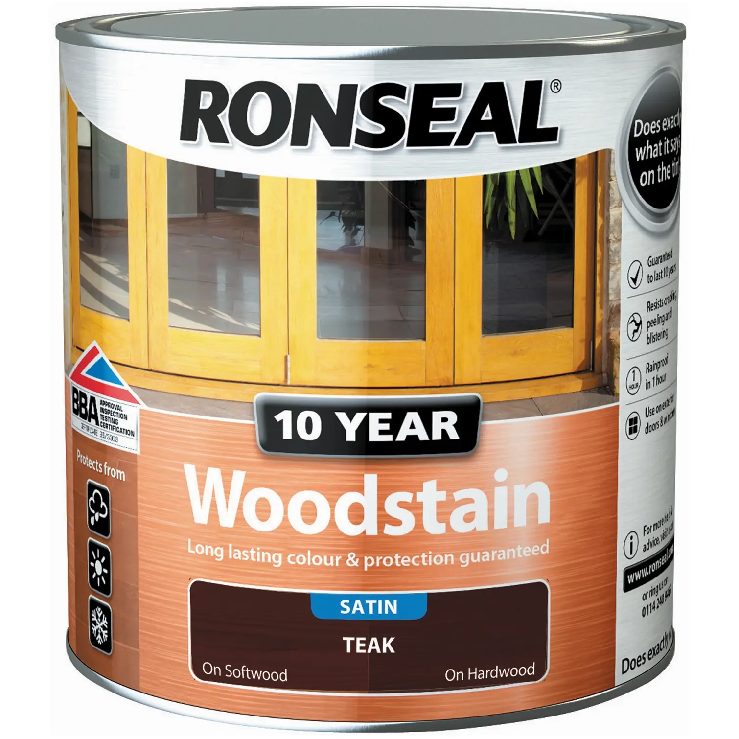 Ronseal 10 Year Woodstain Teak 2.5Ltr