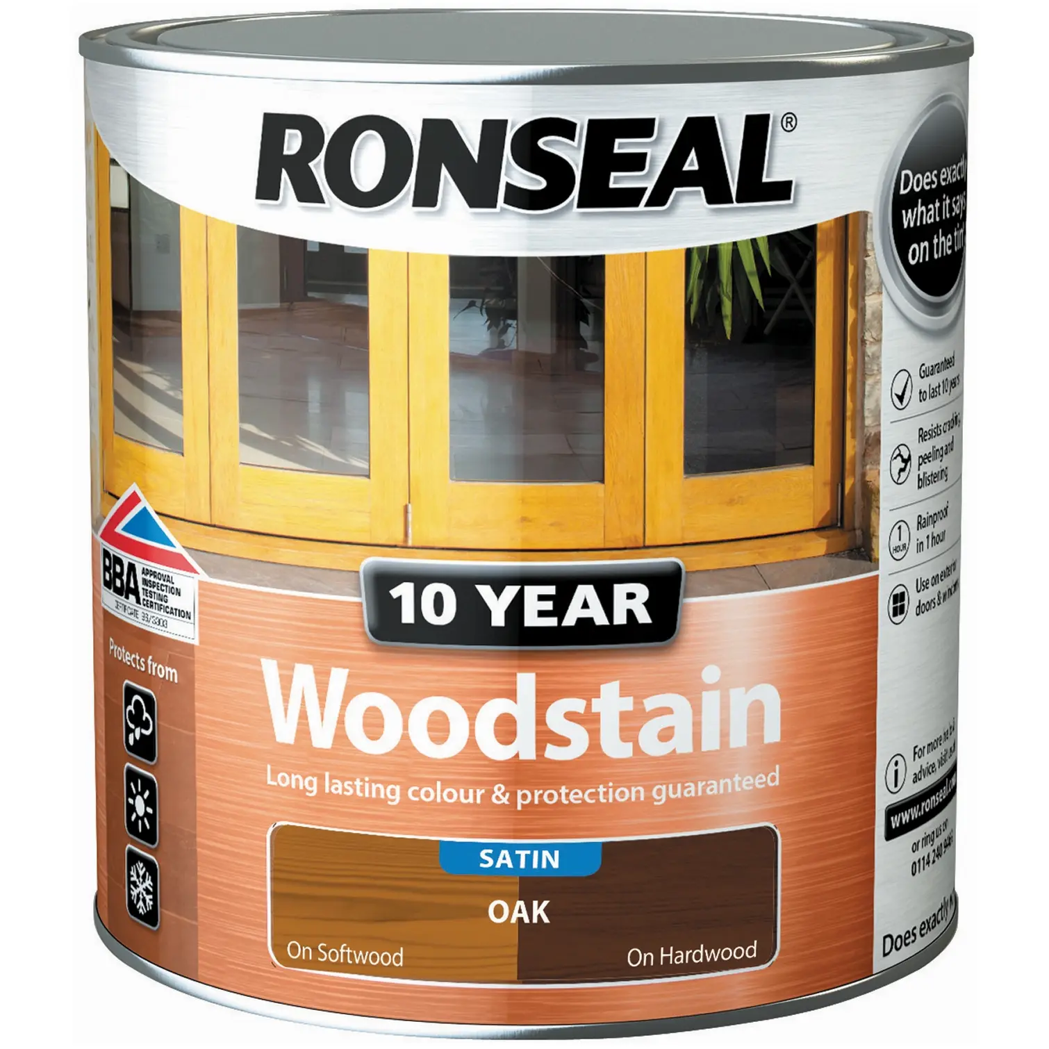 Ronseal 10 Year Woodstain Oak 2.5Ltr