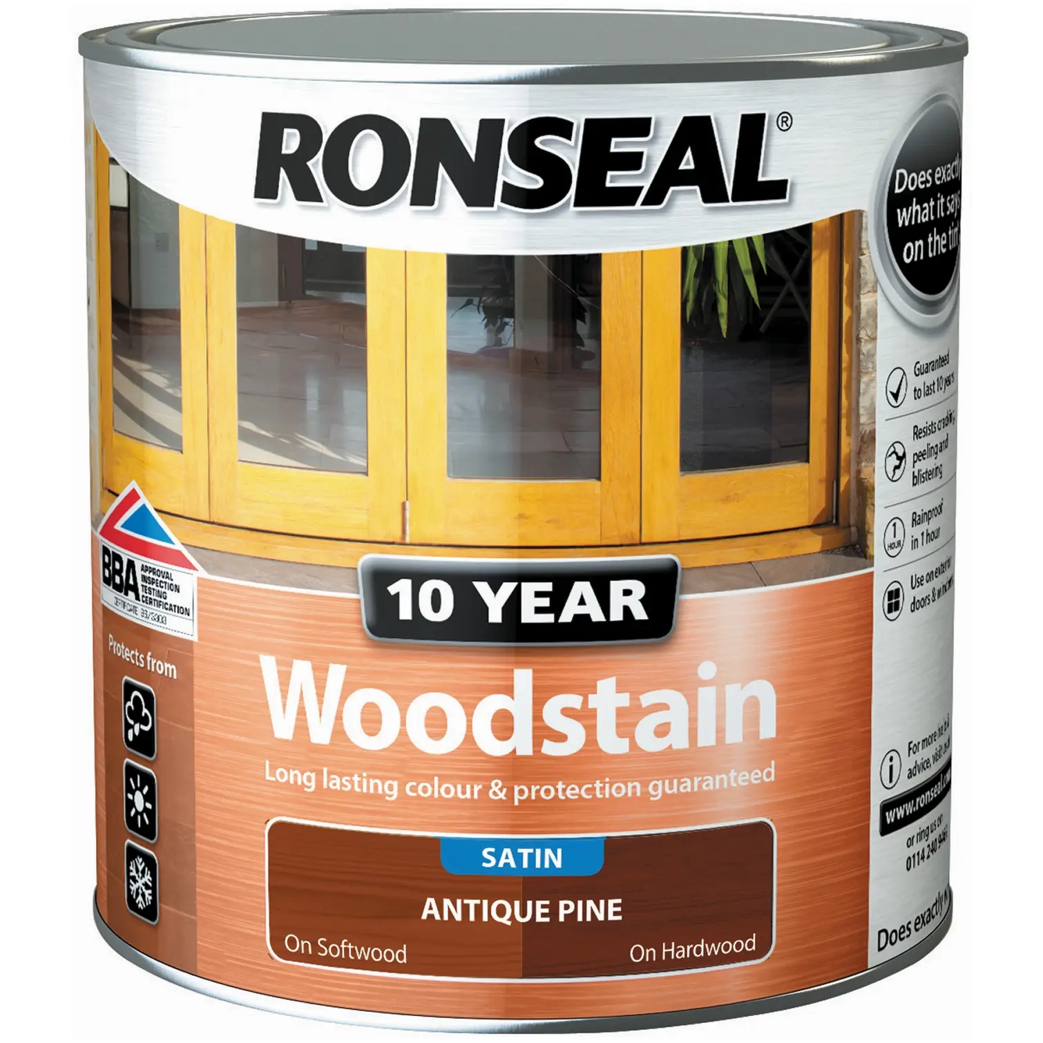 Ronseal 10 Year Woodstain AntiquePine 2.5Ltr