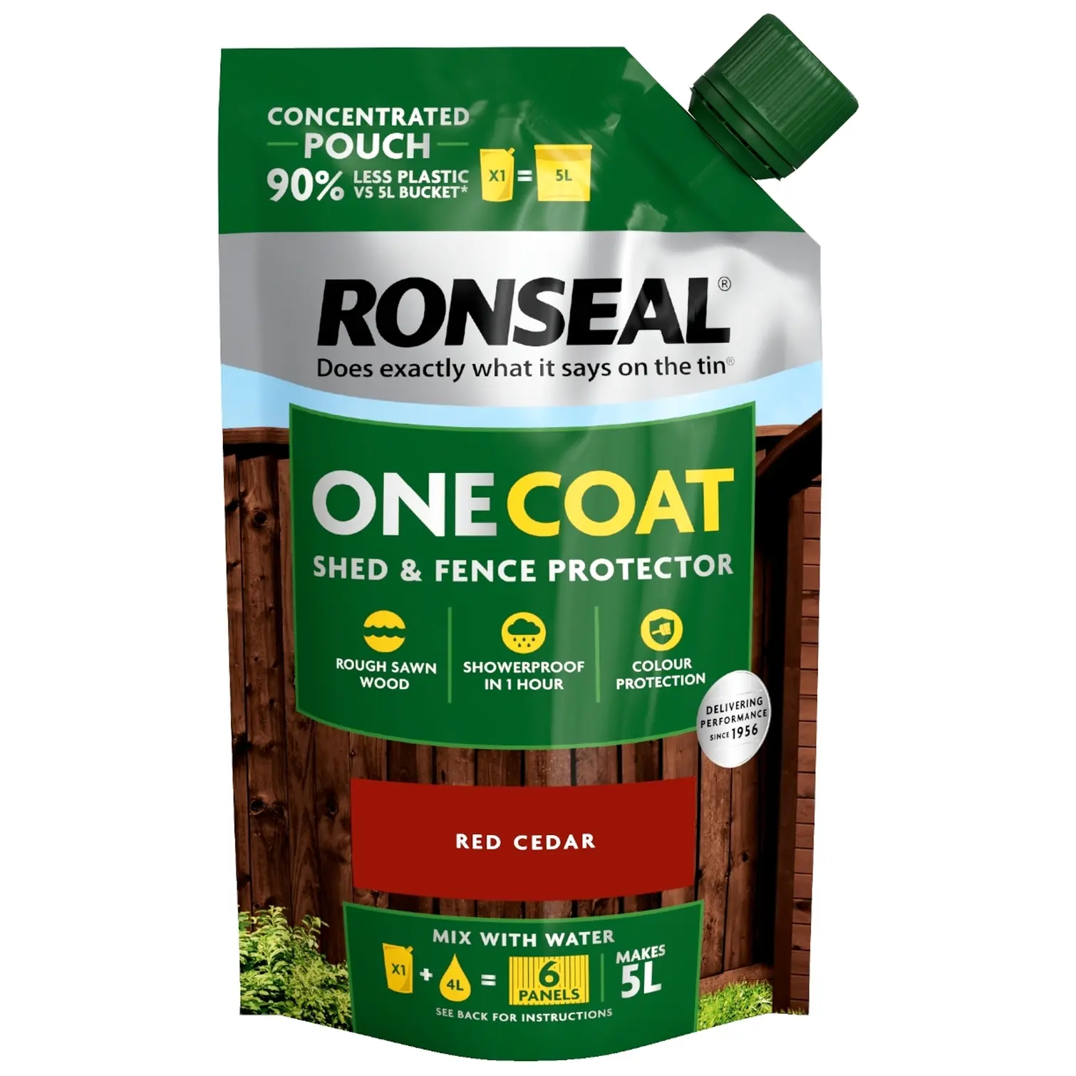 Ronseal One Coat Shed & Fence Protector Pouch Red Cedar 950ml