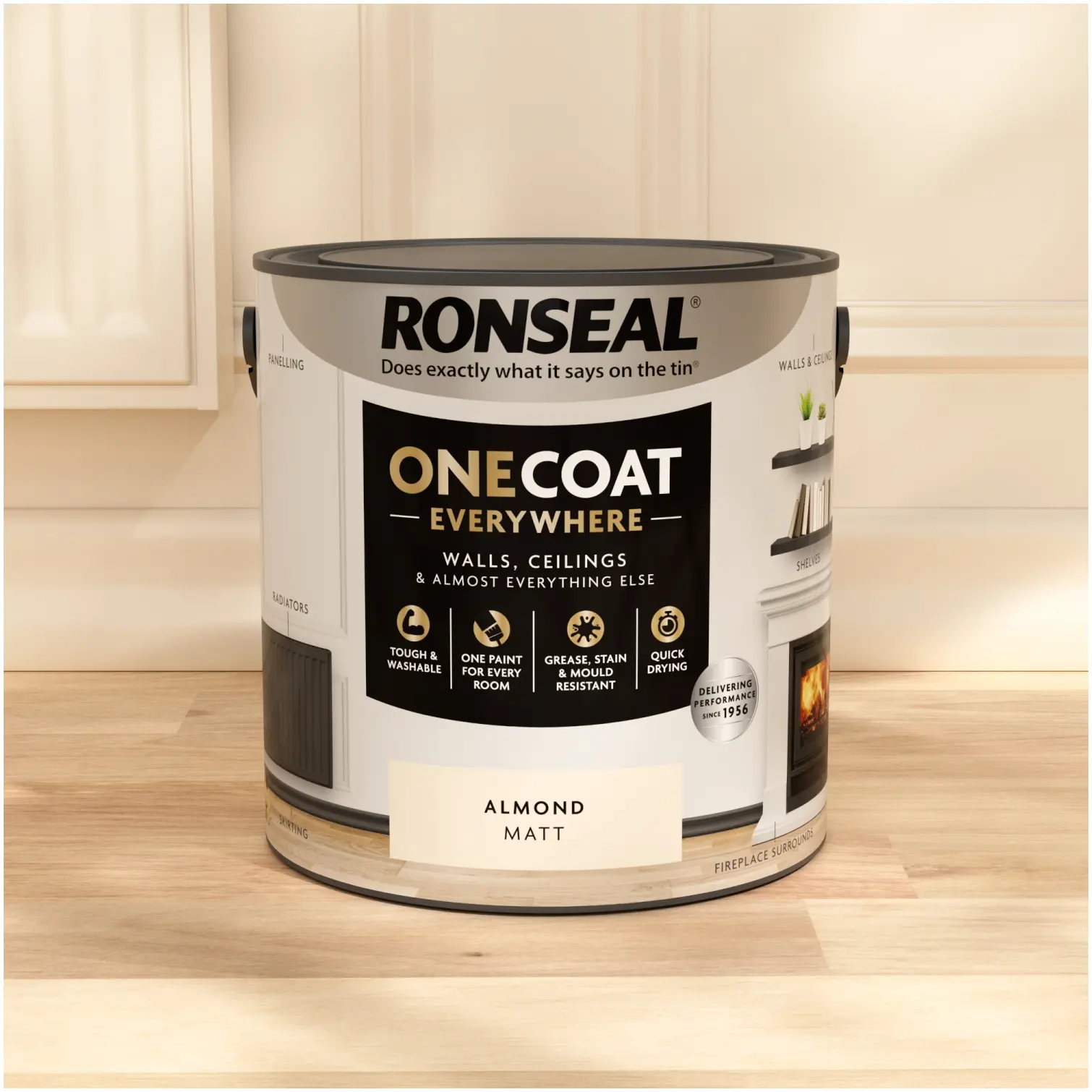 RNS1200_2 Ronseal Everywhere One Coat Matt Almond 2.5Ltr
