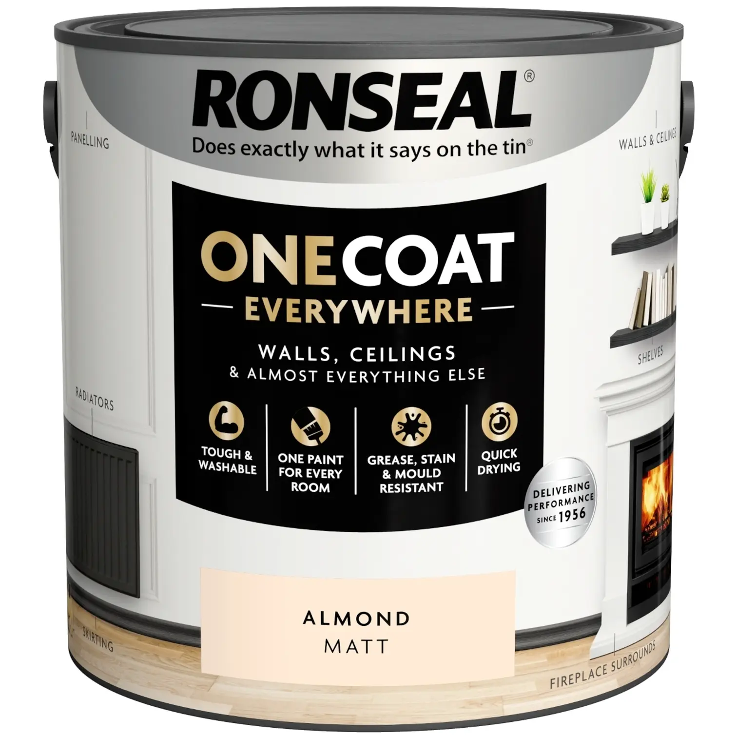 RNS1200_3 Ronseal Everywhere One Coat Matt Almond 2.5Ltr