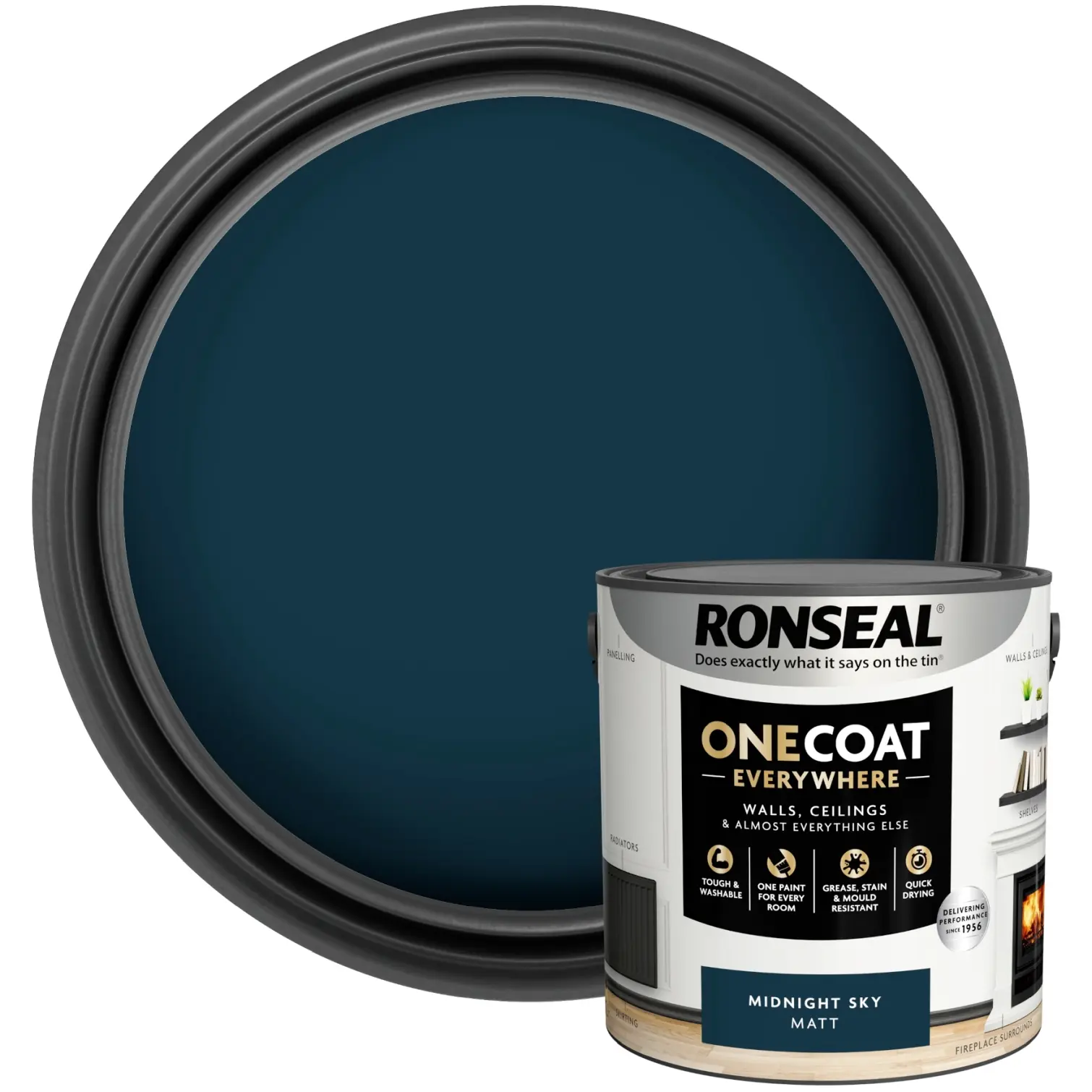 Ronseal Everywhere One Coat Matt Midnight Sky 2.5Ltr