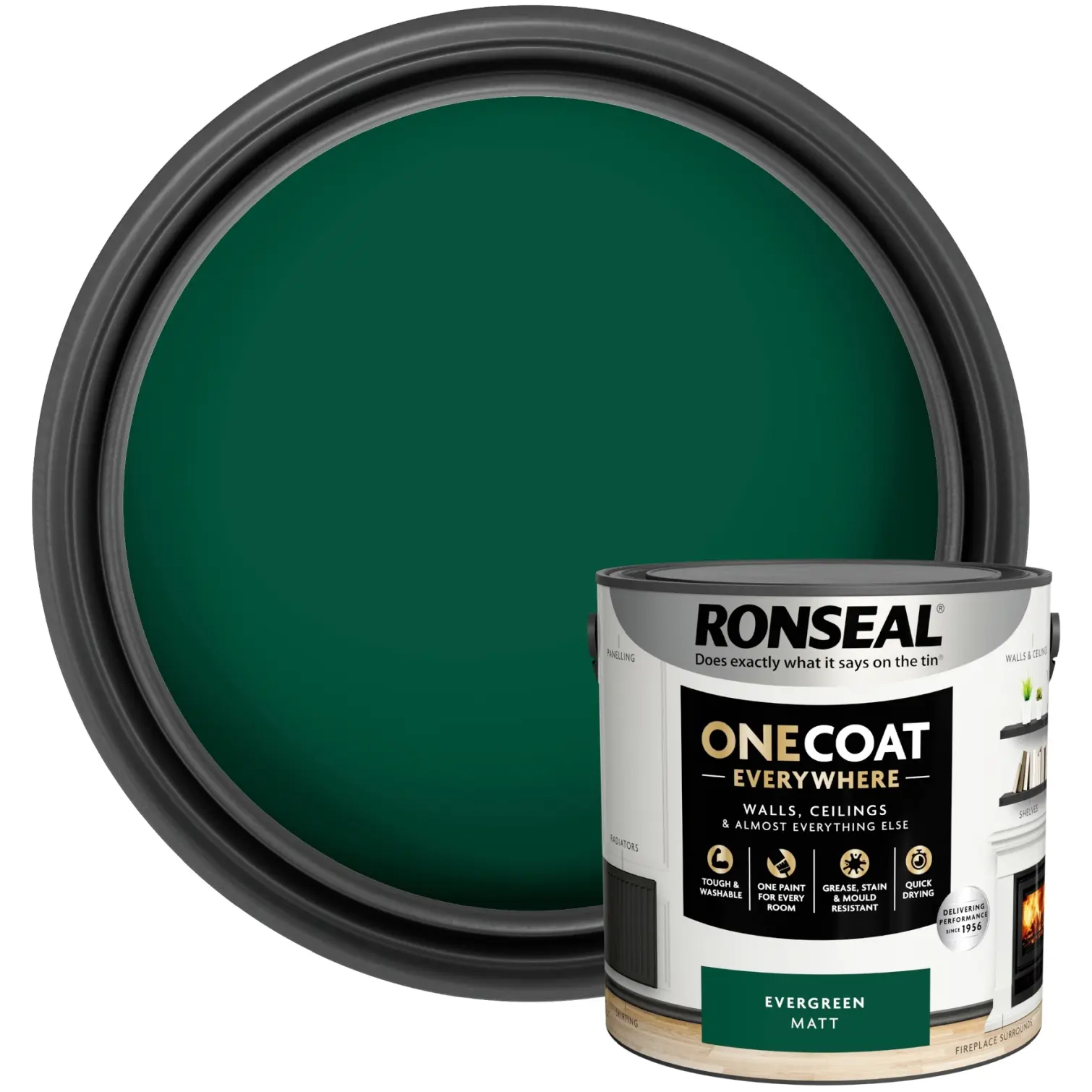 Ronseal Everywhere One Coat Matt Evergreen 2.5Ltr