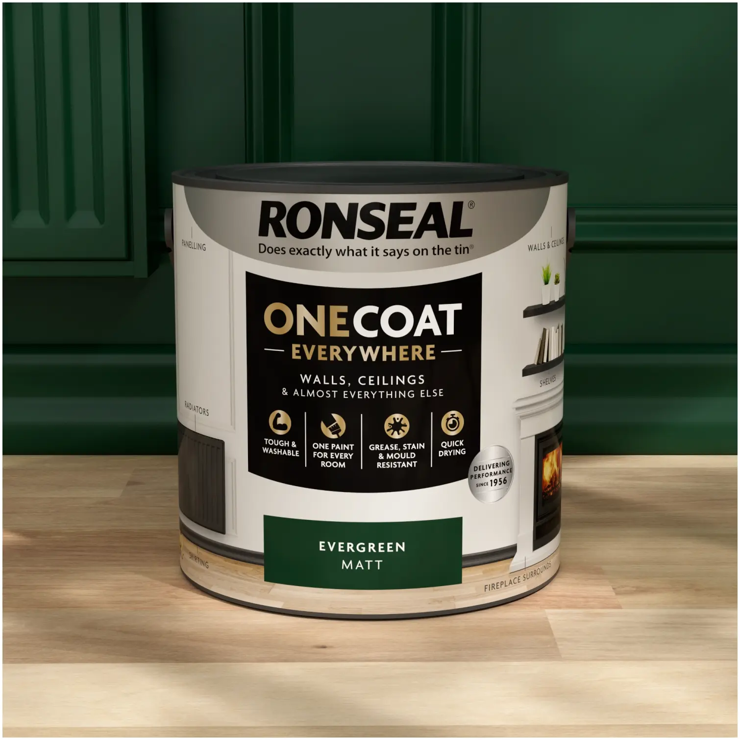 Ronseal Everywhere One Coat Matt Evergreen 2.5Ltr