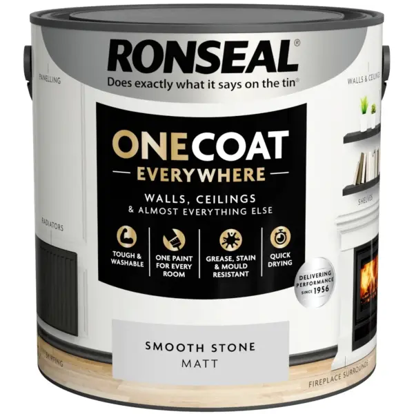 Ronseal Everywhere One Coat Matt Smooth Stone 2.5Ltr