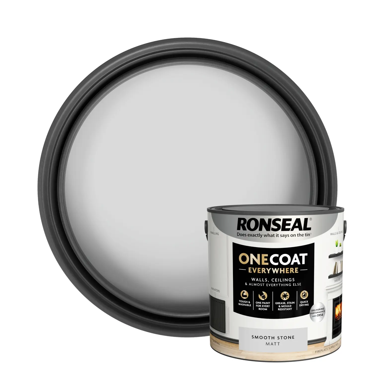 Ronseal Everywhere One Coat Matt Smooth Stone 2.5Ltr