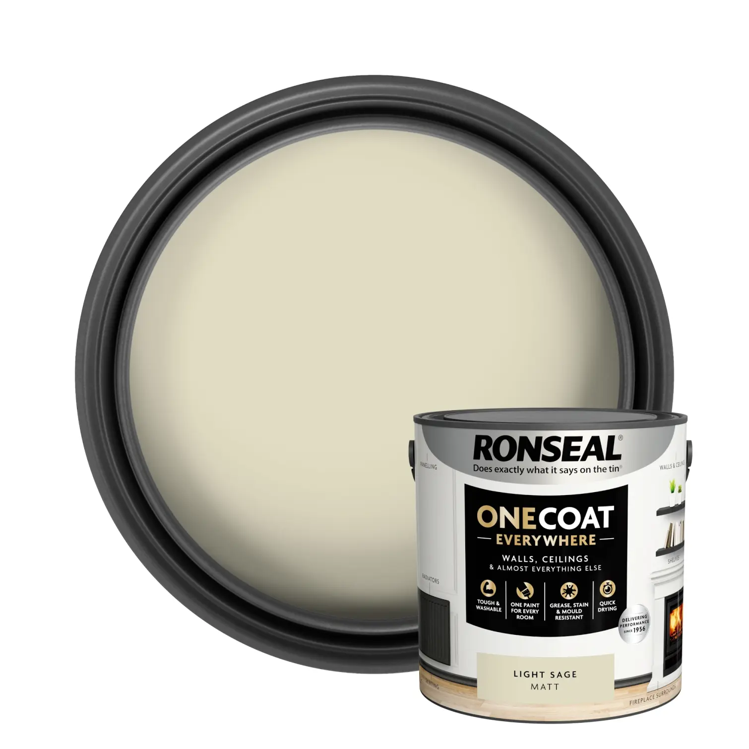 Ronseal Everywhere One Coat Matt Light Sage 2.5Ltr