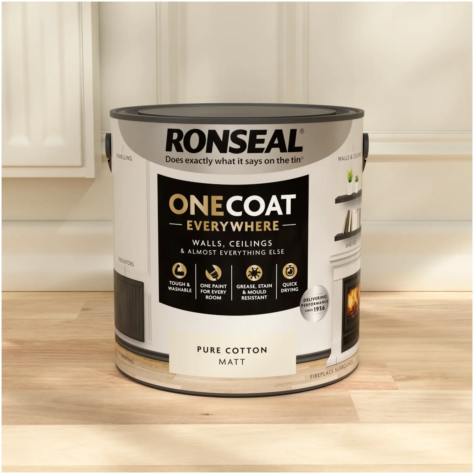 Ronseal Everywhere One Coat Matt Pure Cotton 2.5Ltr