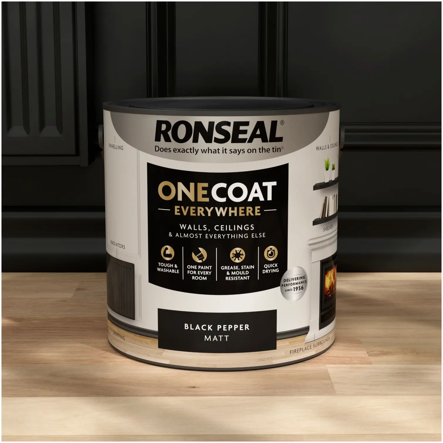 RNS1226_3 Ronseal Everywhere One Coat Matt Black Pepper 2.5Ltr
