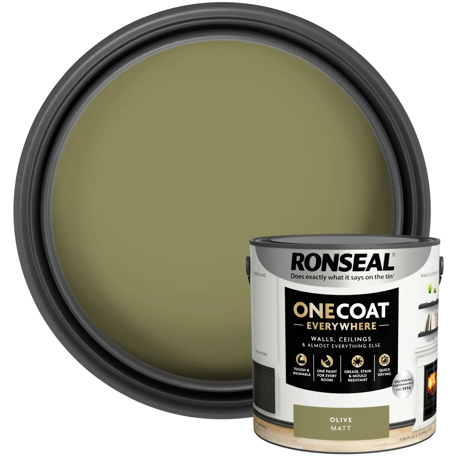 Ronseal Everywhere One Coat Matt Olive 2.5Ltr