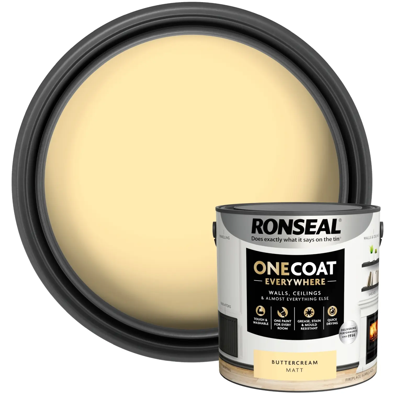 Ronseal Everywhere One Coat Matt Buttercream 2.5Ltr