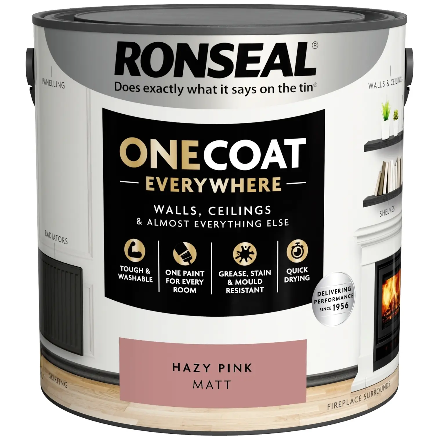 Ronseal Everywhere One Coat Matt Hazy Pink 2.5Ltr