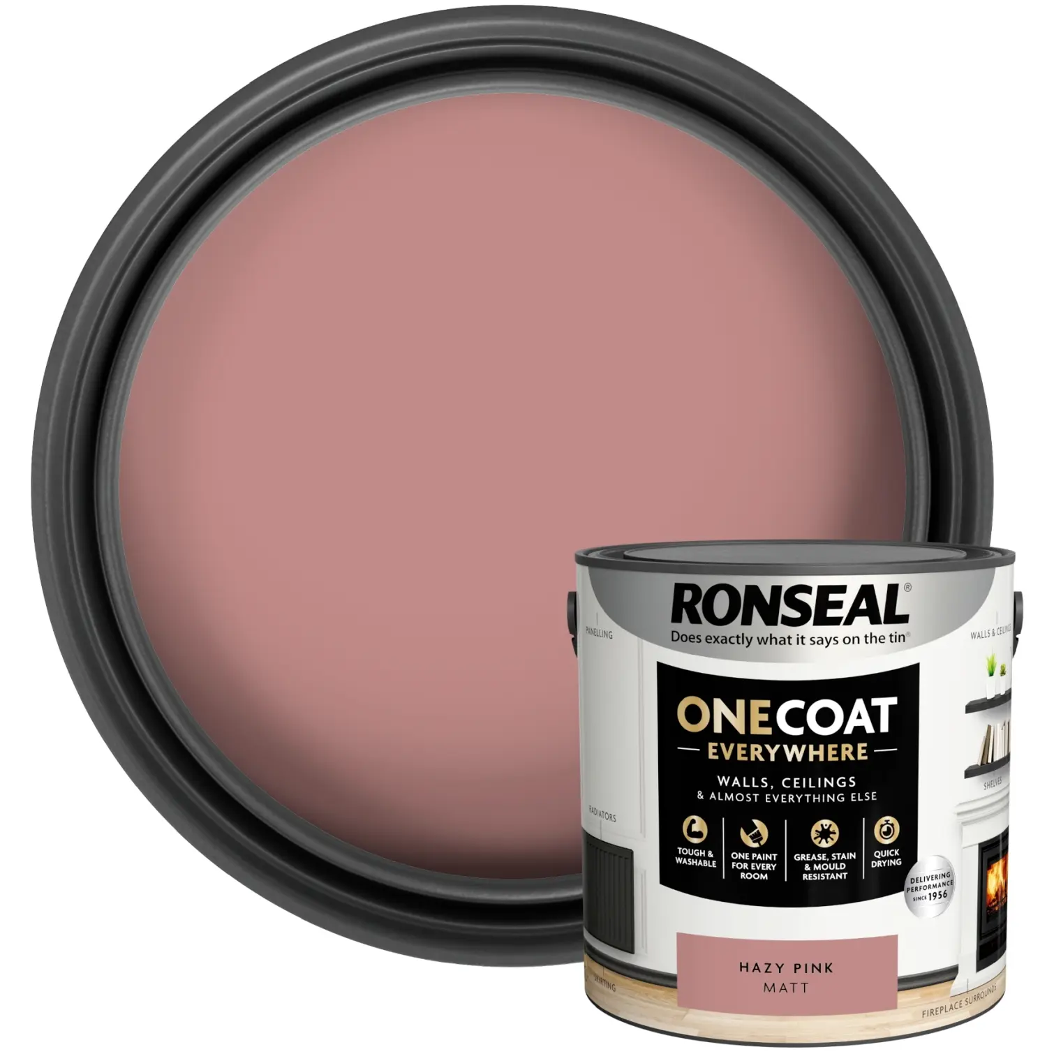 Ronseal Everywhere One Coat Matt Hazy Pink 2.5Ltr