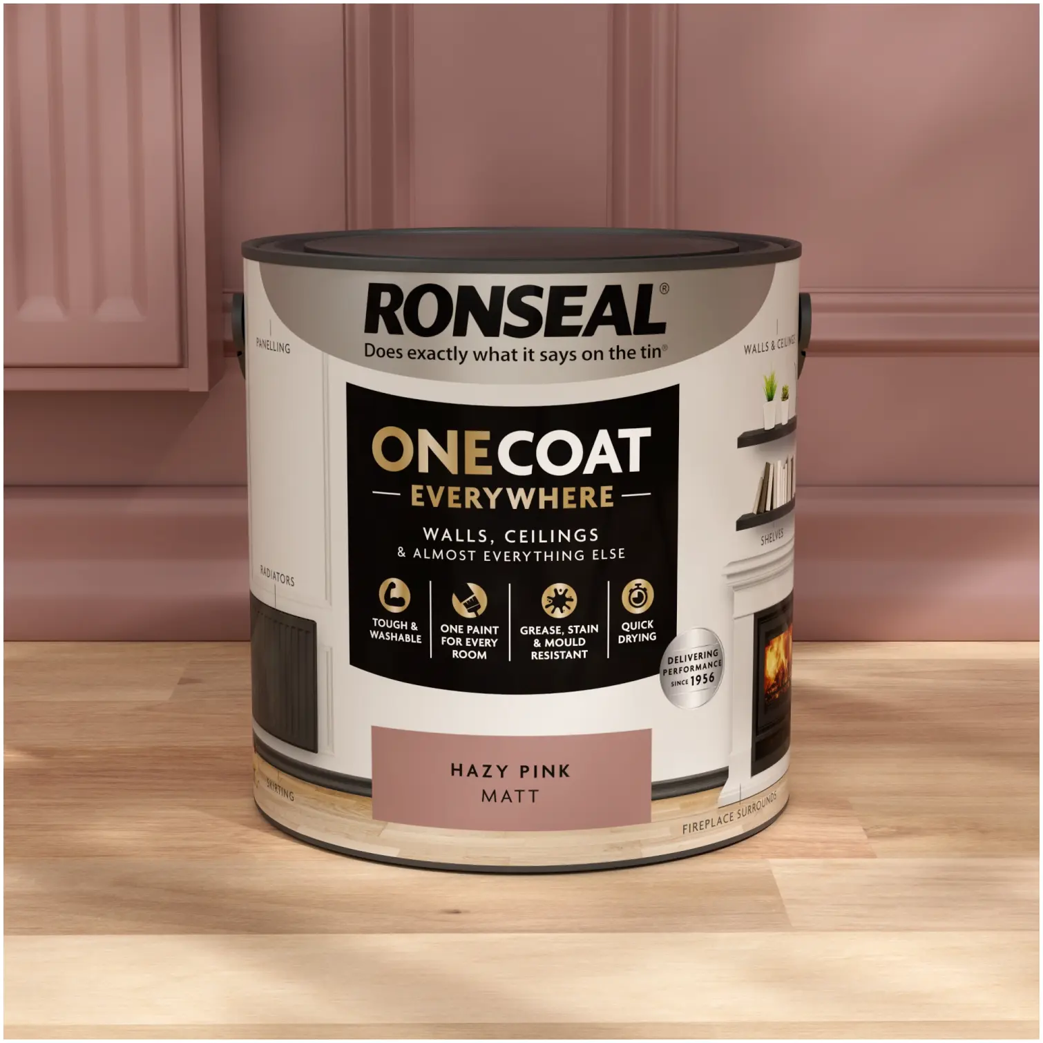 Ronseal Everywhere One Coat Matt Hazy Pink 2.5Ltr
