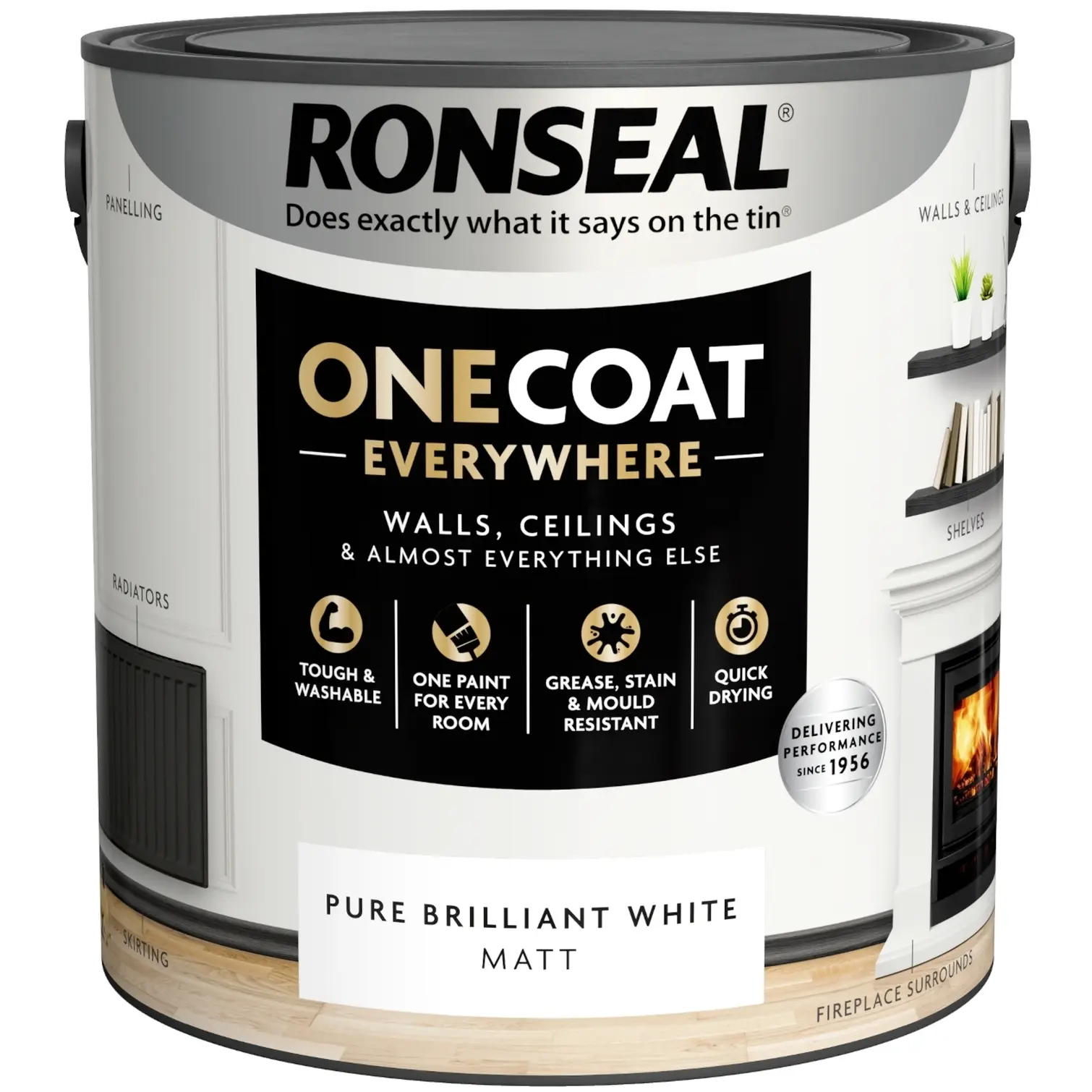Ronseal Everywhere One Coat Matt White 2.5Ltr