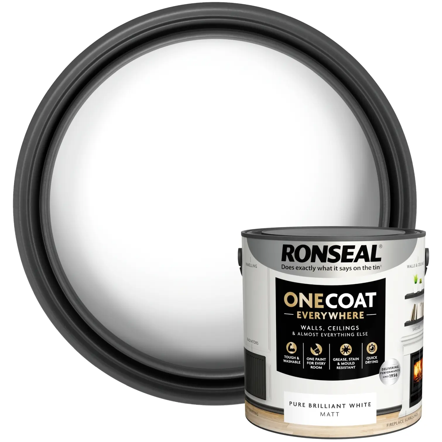 Ronseal Everywhere One Coat Matt White 2.5Ltr