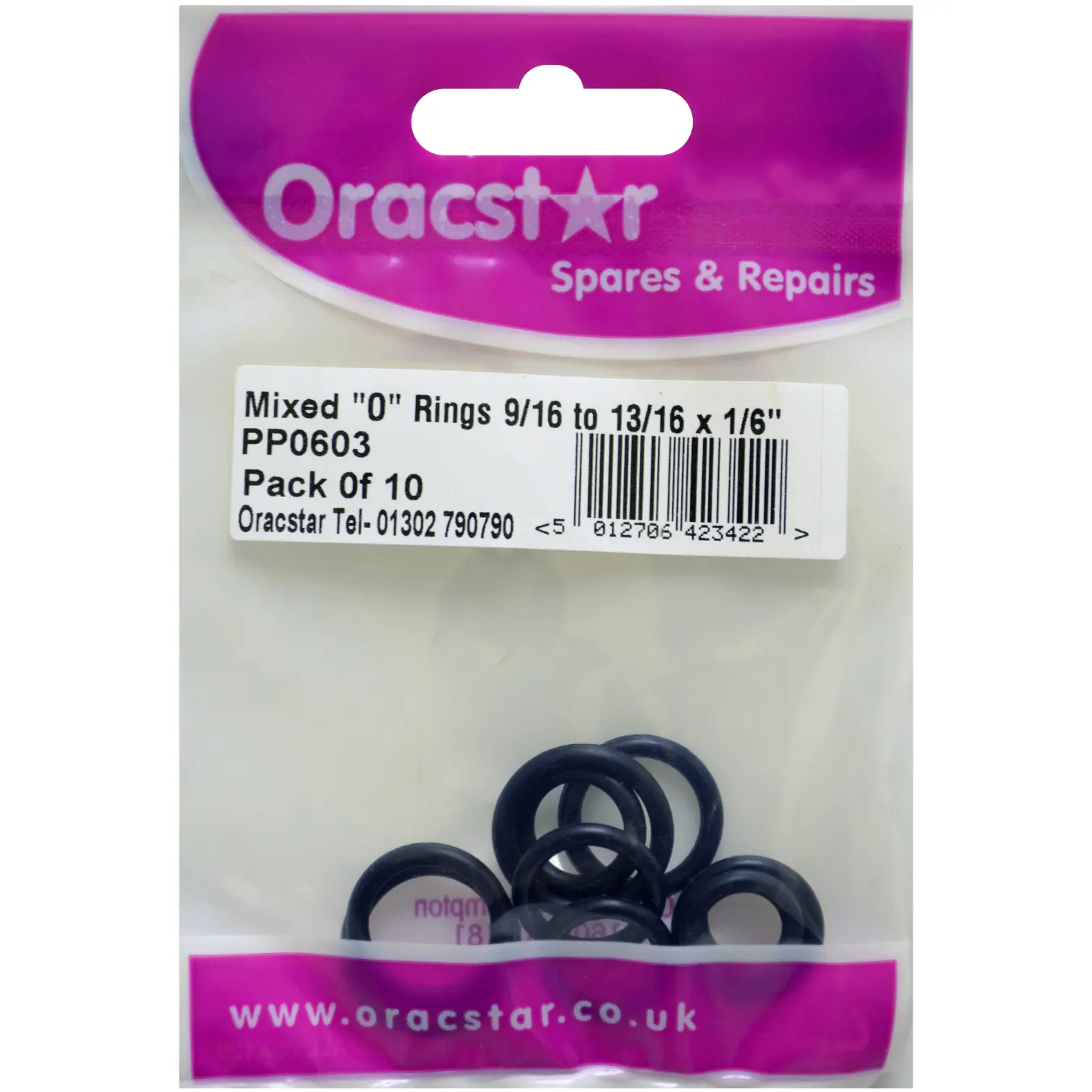 ROB0003 Oracstar Mixed 'O' Rings Pack of 10