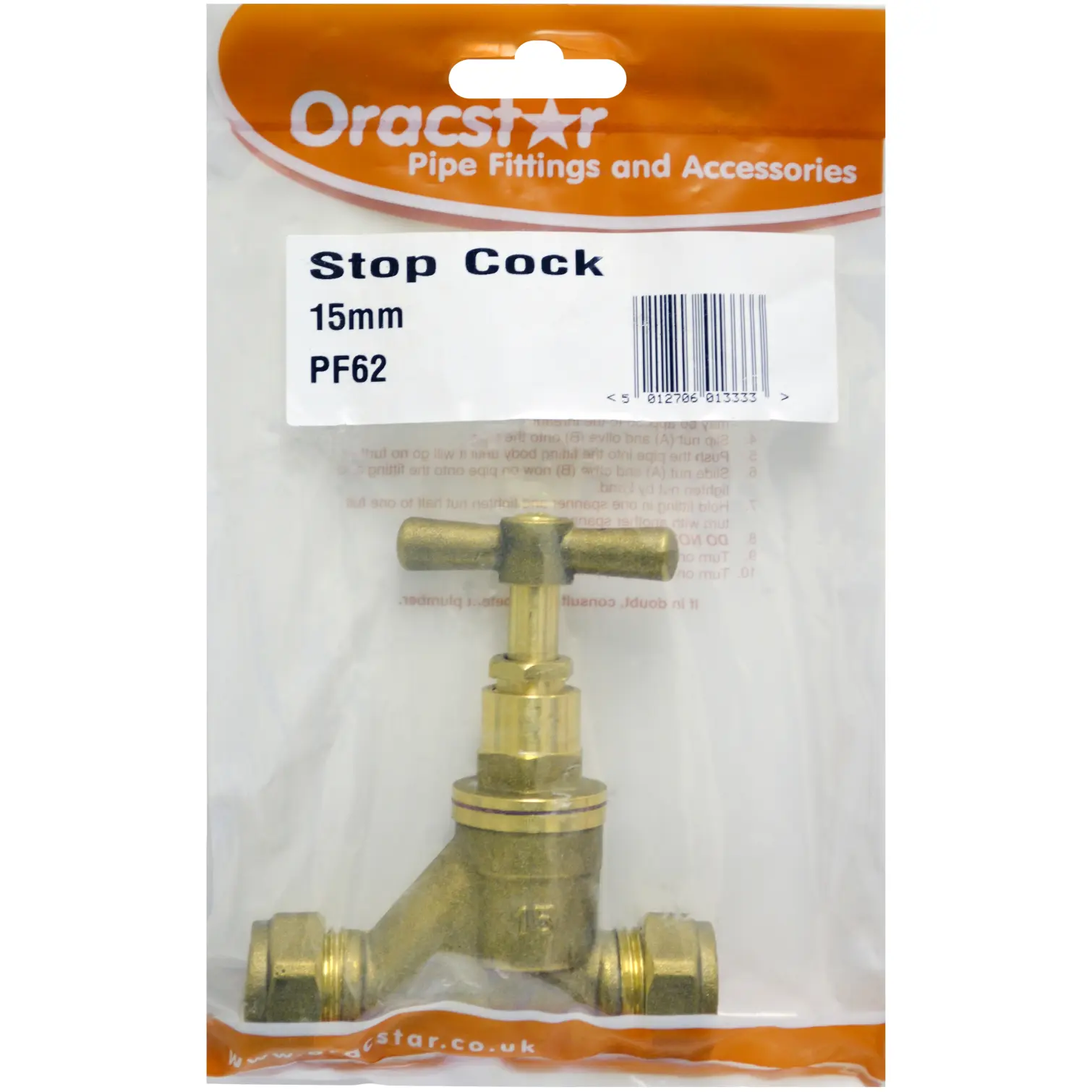 ROB0318 Oracstar Stopcock Brass 15mm