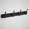 Rothley Hook Rail 4 Hook Black