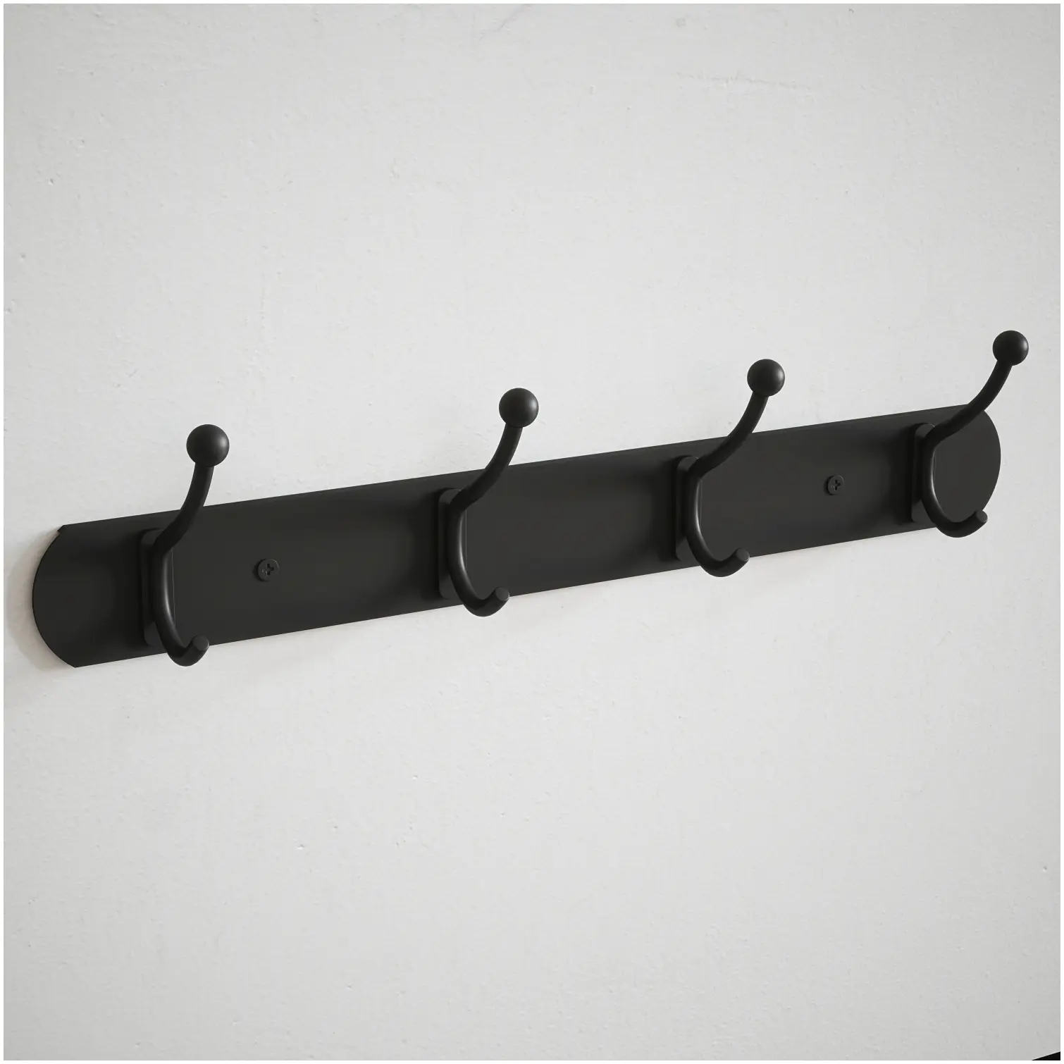 Rothley Hook Rail 4 Hook Black
