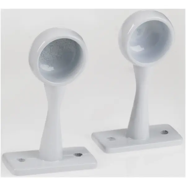 Rothley 19mm End Brackets WHITE pk2