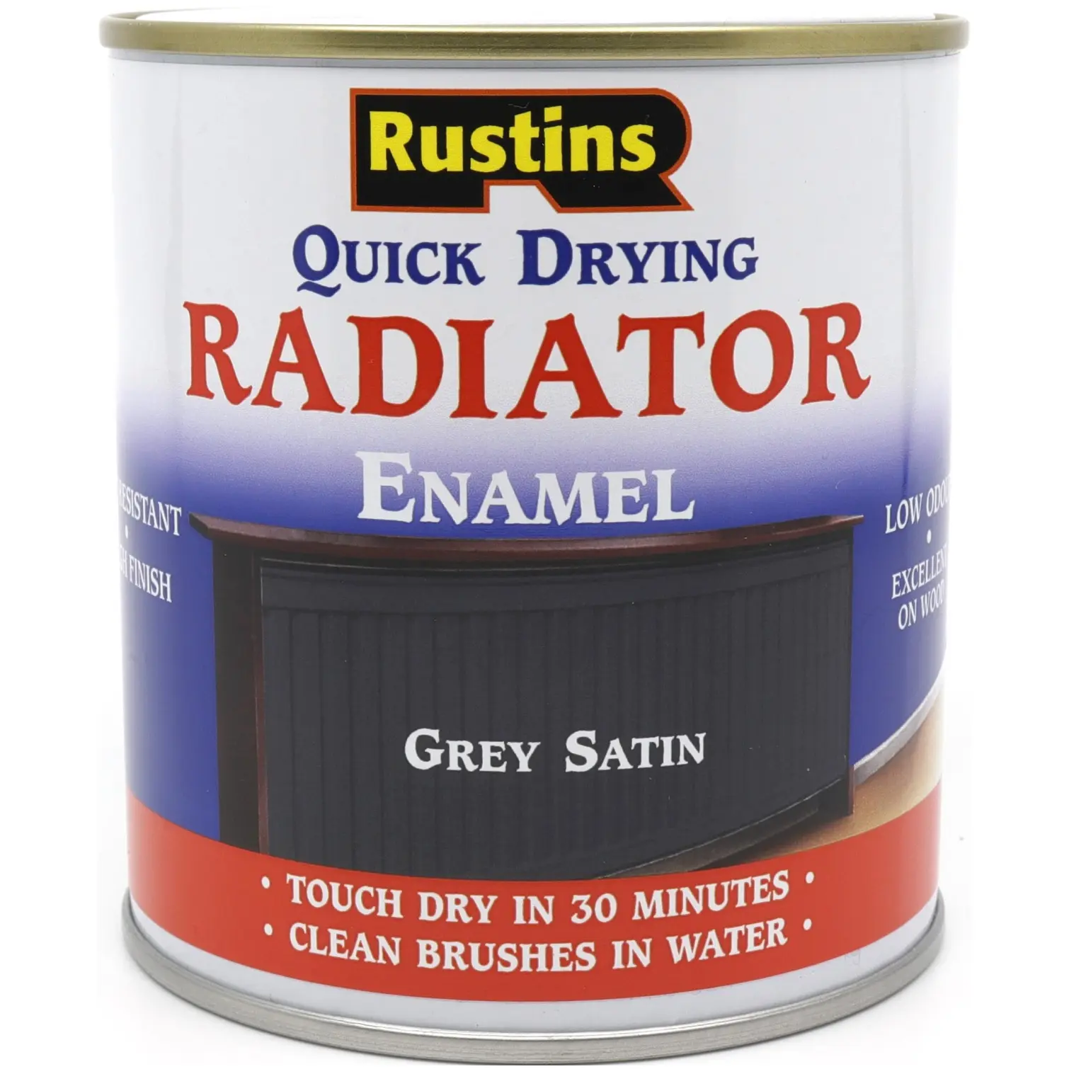 RST0030 Rustins Quick Dry Radiator Enamel Grey Satin 250ml