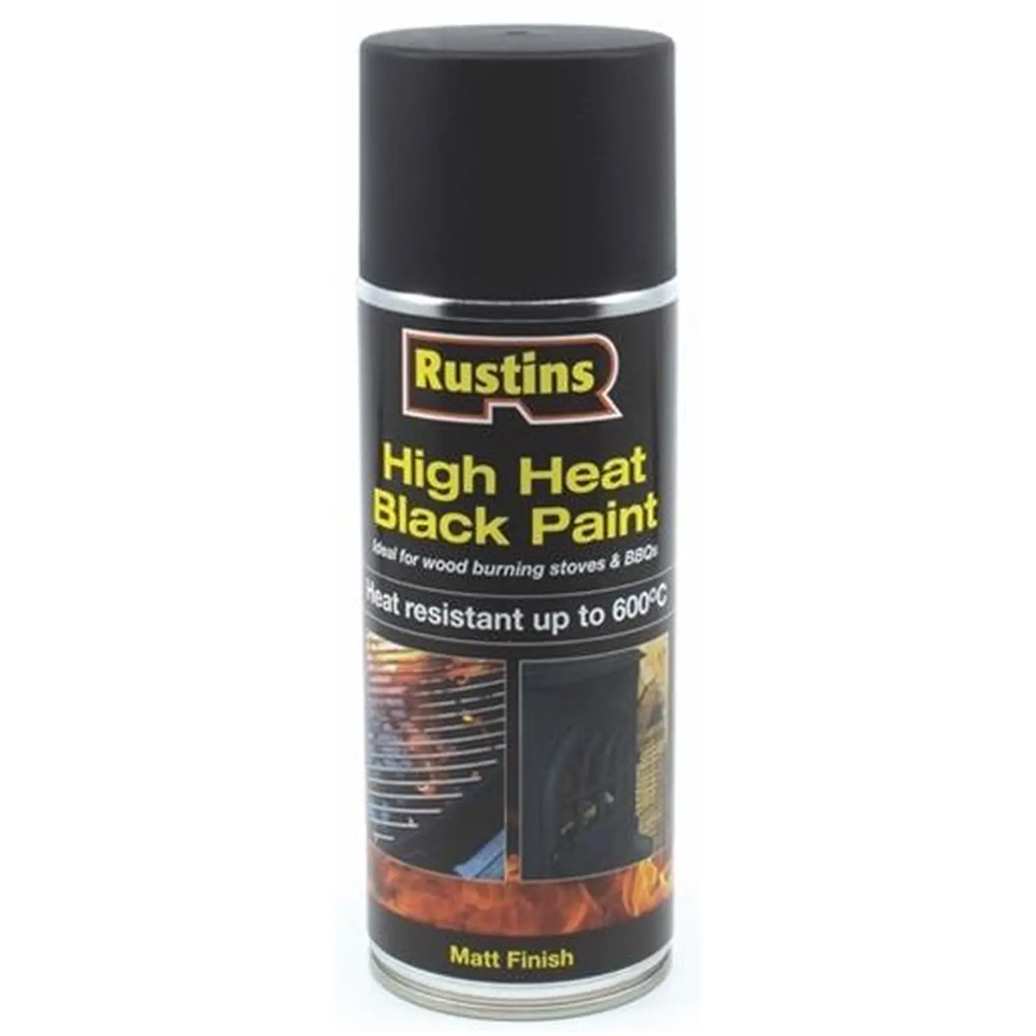 Rustins High Heat Paint Black 400ml