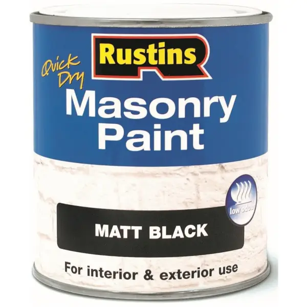 RST7014 Rustins Masonry Paint Black 500ml