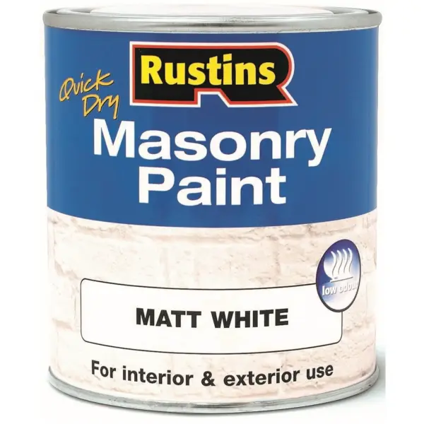 RST7016 Rustins Masonry Paint White 500ml