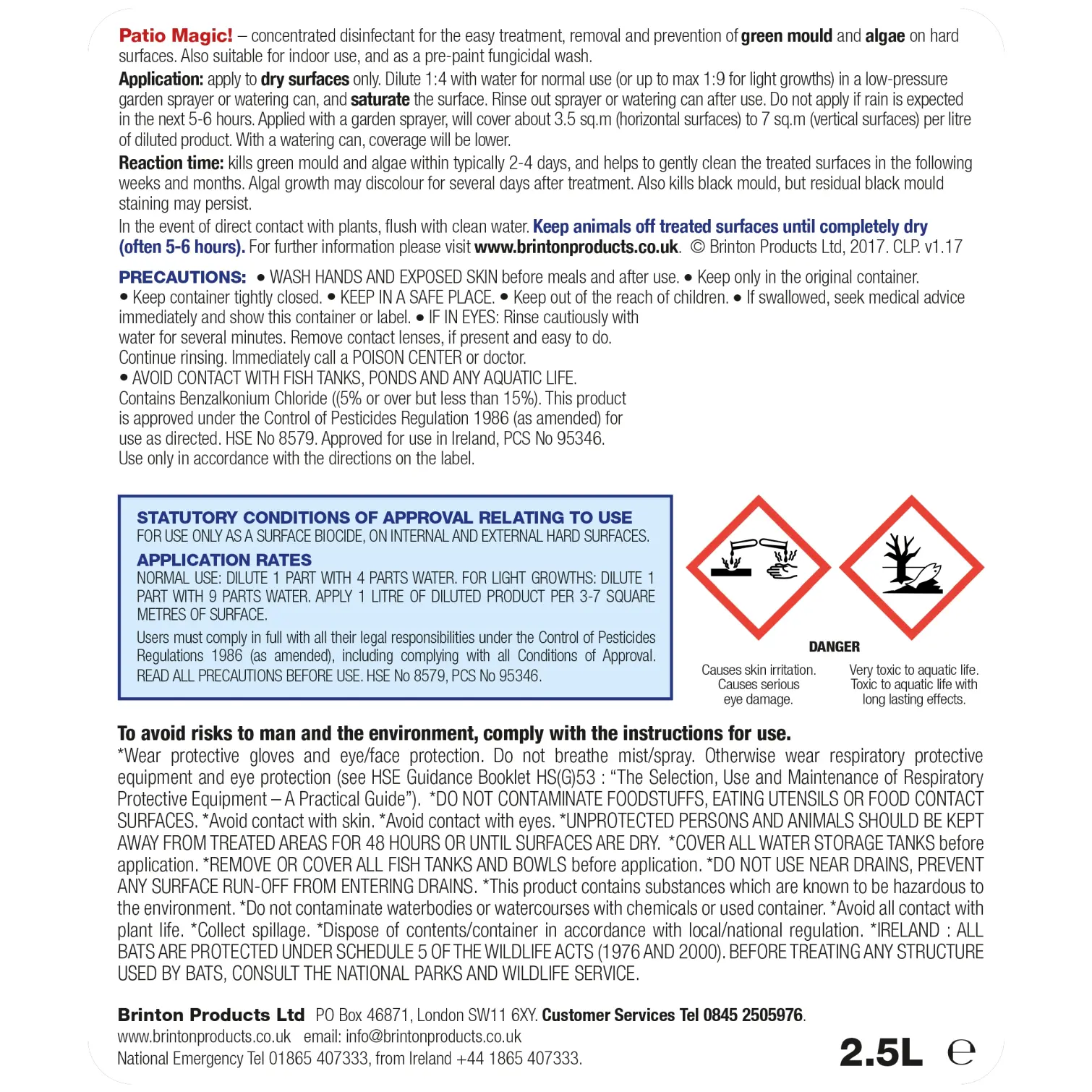 SCO0005_1 Patio Magic Kills & Controls Mould & Algae 2.5Ltr